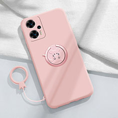 Funda Silicona Carcasa Ultrafina Goma con Magnetico Anillo de dedo Soporte S01 para Xiaomi Poco F5 5G Rosa