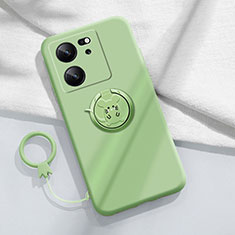 Funda Silicona Carcasa Ultrafina Goma con Magnetico Anillo de dedo Soporte S01 para Xiaomi Redmi K60 Ultra 5G Menta Verde