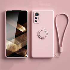 Funda Silicona Carcasa Ultrafina Goma con Magnetico Anillo de dedo Soporte S01 para Xiaomi Redmi Note 12S Rosa