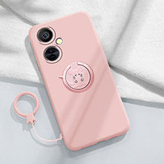 Funda Silicona Carcasa Ultrafina Goma con Magnetico Anillo de dedo Soporte S02 para OnePlus Nord CE 3 Lite 5G Rosa