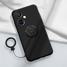 Funda Silicona Carcasa Ultrafina Goma con Magnetico Anillo de dedo Soporte S02 para OnePlus Nord N30 5G Negro