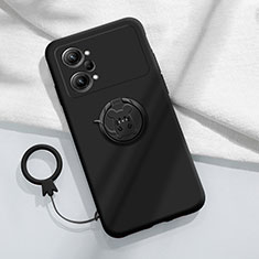 Funda Silicona Carcasa Ultrafina Goma con Magnetico Anillo de dedo Soporte S02 para Oppo K10 Pro 5G Negro