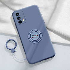 Funda Silicona Carcasa Ultrafina Goma con Magnetico Anillo de dedo Soporte S02 para Realme GT Master 5G Gris Lavanda