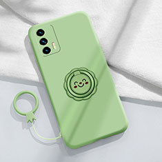 Funda Silicona Carcasa Ultrafina Goma con Magnetico Anillo de dedo Soporte S02 para Realme GT Master 5G Verde