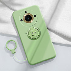 Funda Silicona Carcasa Ultrafina Goma con Magnetico Anillo de dedo Soporte S02 para Realme Narzo 60 5G Verde