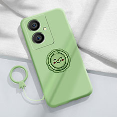 Funda Silicona Carcasa Ultrafina Goma con Magnetico Anillo de dedo Soporte S02 para Vivo V29 Lite 5G Verde