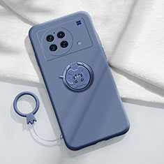 Funda Silicona Carcasa Ultrafina Goma con Magnetico Anillo de dedo Soporte S02 para Vivo X Note Gris Lavanda