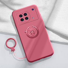 Funda Silicona Carcasa Ultrafina Goma con Magnetico Anillo de dedo Soporte S02 para Vivo X Note Rojo