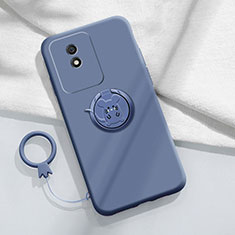 Funda Silicona Carcasa Ultrafina Goma con Magnetico Anillo de dedo Soporte S02 para Vivo Y02 Gris Lavanda