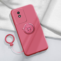 Funda Silicona Carcasa Ultrafina Goma con Magnetico Anillo de dedo Soporte S02 para Vivo Y02 Rosa Roja