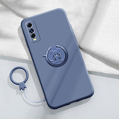 Funda Silicona Carcasa Ultrafina Goma con Magnetico Anillo de dedo Soporte S02 para Vivo Y50t Gris Lavanda