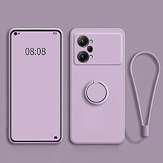 Funda Silicona Carcasa Ultrafina Goma con Magnetico Anillo de dedo Soporte S03 para Oppo K10 Pro 5G Purpura Claro