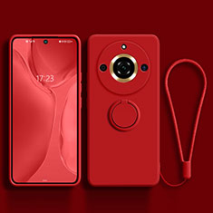 Funda Silicona Carcasa Ultrafina Goma con Magnetico Anillo de dedo Soporte S03 para Realme Narzo 60 Pro 5G Rojo