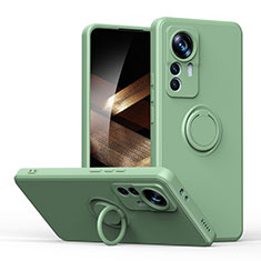 Funda Silicona Carcasa Ultrafina Goma con Magnetico Anillo de dedo Soporte S05 para Xiaomi Redmi Note 12S Menta Verde