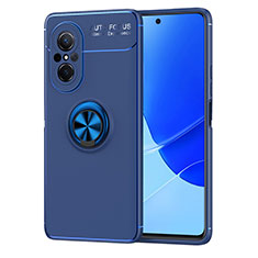 Funda Silicona Carcasa Ultrafina Goma con Magnetico Anillo de dedo Soporte SD1 para Huawei Honor 50 SE 5G Azul