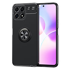 Funda Silicona Carcasa Ultrafina Goma con Magnetico Anillo de dedo Soporte SD1 para Huawei Honor X30i Negro