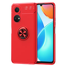 Funda Silicona Carcasa Ultrafina Goma con Magnetico Anillo de dedo Soporte SD1 para Huawei Honor X7 Rojo