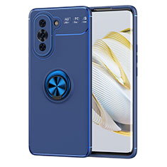 Funda Silicona Carcasa Ultrafina Goma con Magnetico Anillo de dedo Soporte SD1 para Huawei Nova 10 Pro Azul