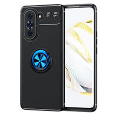 Funda Silicona Carcasa Ultrafina Goma con Magnetico Anillo de dedo Soporte SD1 para Huawei Nova 10 Pro Azul y Negro