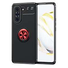 Funda Silicona Carcasa Ultrafina Goma con Magnetico Anillo de dedo Soporte SD1 para Huawei Nova 10 Pro Rojo y Negro