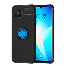 Funda Silicona Carcasa Ultrafina Goma con Magnetico Anillo de dedo Soporte SD1 para Huawei Nova 8 SE 4G Azul y Negro