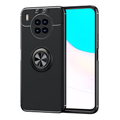 Funda Silicona Carcasa Ultrafina Goma con Magnetico Anillo de dedo Soporte SD1 para Huawei Nova 8i Negro