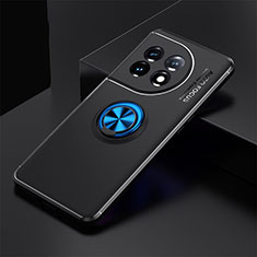 Funda Silicona Carcasa Ultrafina Goma con Magnetico Anillo de dedo Soporte SD1 para OnePlus 11 5G Azul y Negro