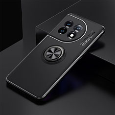 Funda Silicona Carcasa Ultrafina Goma con Magnetico Anillo de dedo Soporte SD1 para OnePlus 11 5G Negro