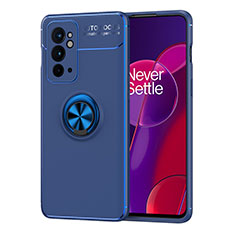 Funda Silicona Carcasa Ultrafina Goma con Magnetico Anillo de dedo Soporte SD1 para OnePlus 9RT 5G Azul