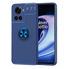 Funda Silicona Carcasa Ultrafina Goma con Magnetico Anillo de dedo Soporte SD1 para OnePlus Ace 5G Azul