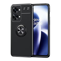 Funda Silicona Carcasa Ultrafina Goma con Magnetico Anillo de dedo Soporte SD1 para OnePlus Nord 2T 5G Negro