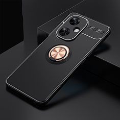 Funda Silicona Carcasa Ultrafina Goma con Magnetico Anillo de dedo Soporte SD1 para OnePlus Nord CE 3 Lite 5G Oro y Negro