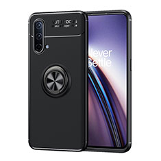 Funda Silicona Carcasa Ultrafina Goma con Magnetico Anillo de dedo Soporte SD1 para OnePlus Nord CE 5G Negro