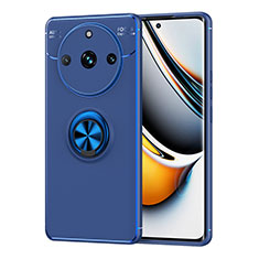 Funda Silicona Carcasa Ultrafina Goma con Magnetico Anillo de dedo Soporte SD1 para Realme 11 Pro 5G Azul