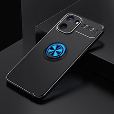 Funda Silicona Carcasa Ultrafina Goma con Magnetico Anillo de dedo Soporte SD1 para Realme V20 5G Azul y Negro