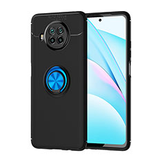 Funda Silicona Carcasa Ultrafina Goma con Magnetico Anillo de dedo Soporte SD1 para Xiaomi Mi 10i 5G Azul y Negro