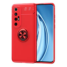 Funda Silicona Carcasa Ultrafina Goma con Magnetico Anillo de dedo Soporte SD1 para Xiaomi Mi 10S 5G Rojo