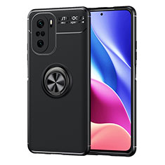 Funda Silicona Carcasa Ultrafina Goma con Magnetico Anillo de dedo Soporte SD1 para Xiaomi Mi 11X 5G Negro