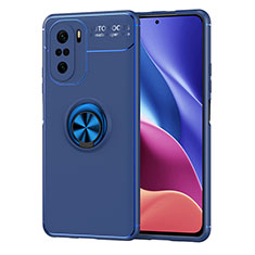 Funda Silicona Carcasa Ultrafina Goma con Magnetico Anillo de dedo Soporte SD1 para Xiaomi Mi 11X Pro 5G Azul