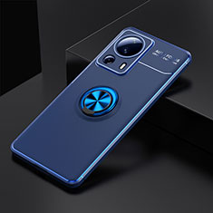 Funda Silicona Carcasa Ultrafina Goma con Magnetico Anillo de dedo Soporte SD1 para Xiaomi Mi 12 Lite NE 5G Azul