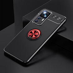 Funda Silicona Carcasa Ultrafina Goma con Magnetico Anillo de dedo Soporte SD1 para Xiaomi Mi 12T Pro 5G Rojo y Negro