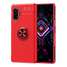 Funda Silicona Carcasa Ultrafina Goma con Magnetico Anillo de dedo Soporte SD1 para Xiaomi Poco F3 GT 5G Rojo