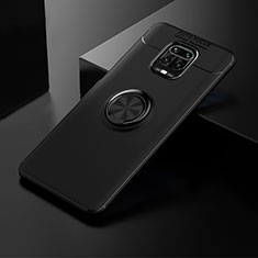 Funda Silicona Carcasa Ultrafina Goma con Magnetico Anillo de dedo Soporte SD1 para Xiaomi Poco M2 Pro Negro