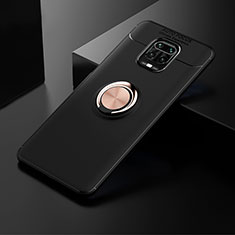 Funda Silicona Carcasa Ultrafina Goma con Magnetico Anillo de dedo Soporte SD1 para Xiaomi Poco M2 Pro Oro y Negro