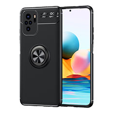 Funda Silicona Carcasa Ultrafina Goma con Magnetico Anillo de dedo Soporte SD1 para Xiaomi Poco M5S Negro