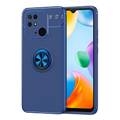 Funda Silicona Carcasa Ultrafina Goma con Magnetico Anillo de dedo Soporte SD1 para Xiaomi Redmi 10 Power Azul