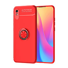 Funda Silicona Carcasa Ultrafina Goma con Magnetico Anillo de dedo Soporte SD1 para Xiaomi Redmi 9A Rojo