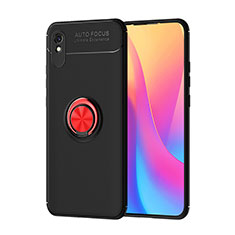 Funda Silicona Carcasa Ultrafina Goma con Magnetico Anillo de dedo Soporte SD1 para Xiaomi Redmi 9A Rojo y Negro