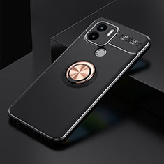 Funda Silicona Carcasa Ultrafina Goma con Magnetico Anillo de dedo Soporte SD1 para Xiaomi Redmi A1 Plus Oro y Negro