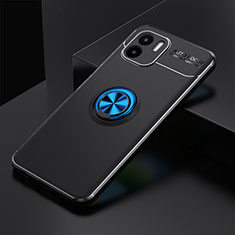 Funda Silicona Carcasa Ultrafina Goma con Magnetico Anillo de dedo Soporte SD1 para Xiaomi Redmi A2 Azul y Negro